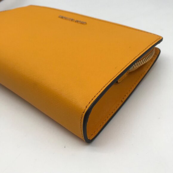 Michael Kors Sun Yellow Saffiano Leather Jet Set Travel Convertible Crossbody - Picture 7 of 11